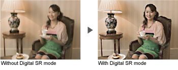 Digital SR Mode with Automatic Sensitivity Shift to ISO 3200 to Minimize Camera Shake and Avoid Blurred Images